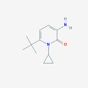 molecular formula C12H18N2O B13211802 3-Amino-6-tert-butyl-1-cyclopropyl-1,2-dihydropyridin-2-one 