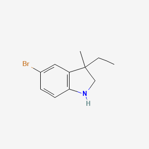 molecular formula C11H14BrN B13211820 5-Bromo-3-ethyl-3-methyl-2,3-dihydro-1H-indole 