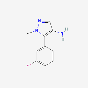 molecular formula C10H10FN3 B13211838 5-(3-Fluorophenyl)-1-methyl-1H-pyrazol-4-amine 