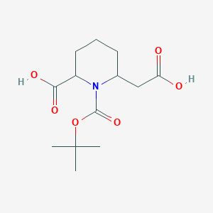 1-[(tert-Butoxy)carbonyl]-6-(carboxymethyl)piperidine-2-carboxylic acid