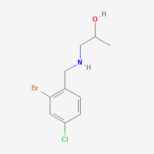 molecular formula C10H13BrClNO B13211928 1-{[(2-Bromo-4-chlorophenyl)methyl]amino}propan-2-ol 