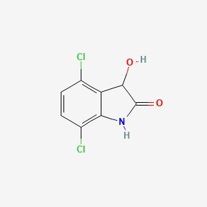 molecular formula C8H5Cl2NO2 B13211929 4,7-Dichloro-3-hydroxy-2,3-dihydro-1H-indol-2-one 