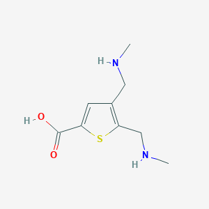 molecular formula C9H14N2O2S B13211930 4,5-Bis[(methylamino)methyl]thiophene-2-carboxylic acid 