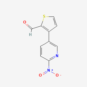 molecular formula C10H6N2O3S B13211961 3-(6-Nitropyridin-3-yl)thiophene-2-carbaldehyde 