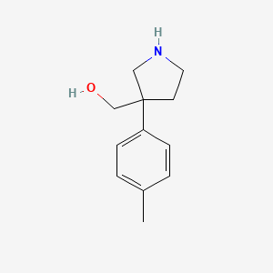 molecular formula C12H17NO B13211967 [3-(4-Methylphenyl)pyrrolidin-3-yl]methanol 