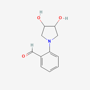 molecular formula C11H13NO3 B13212010 2-(3,4-Dihydroxypyrrolidin-1-yl)benzaldehyde 