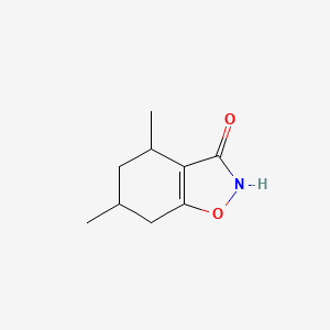 molecular formula C9H13NO2 B13212050 4,6-Dimethyl-4,5,6,7-tetrahydro-1,2-benzoxazol-3-ol 