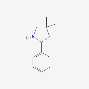 molecular formula C12H17N B13212064 4,4-Dimethyl-2-phenylpyrrolidine 