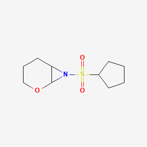 molecular formula C10H17NO3S B13212104 7-(Cyclopentanesulfonyl)-2-oxa-7-azabicyclo[4.1.0]heptane 