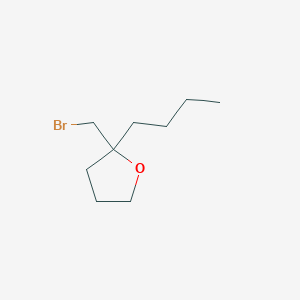 molecular formula C9H17BrO B13212124 2-(Bromomethyl)-2-butyloxolane 