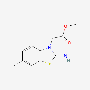 molecular formula C11H12N2O2S B13212129 Methyl 2-(2-imino-6-methyl-2,3-dihydro-1,3-benzothiazol-3-yl)acetate 