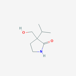 molecular formula C8H15NO2 B13212160 3-(Hydroxymethyl)-3-(propan-2-yl)pyrrolidin-2-one 