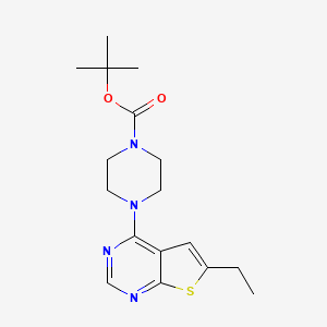 molecular formula C17H24N4O2S B1321217 tert-Butyl 4-(6-ethylthieno[2,3-d]pyrimidin-4-yl)piperazine-1-carboxylate CAS No. 502641-60-3