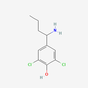 molecular formula C10H13Cl2NO B13212231 4-(1-Aminobutyl)-2,6-dichlorophenol 