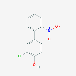 molecular formula C12H8ClNO3 B13212242 2-Chloro-4-(2-nitrophenyl)phenol 