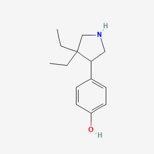 molecular formula C14H21NO B13212271 4-(4,4-Diethylpyrrolidin-3-yl)phenol 