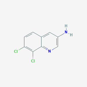 molecular formula C9H6Cl2N2 B13212330 7,8-Dichloroquinolin-3-amine 