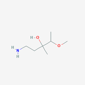 molecular formula C7H17NO2 B13212333 1-Amino-4-methoxy-3-methylpentan-3-ol 