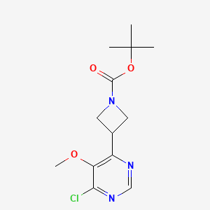 molecular formula C13H18ClN3O3 B13212348 tert-Butyl 3-(6-chloro-5-methoxypyrimidin-4-yl)azetidine-1-carboxylate 