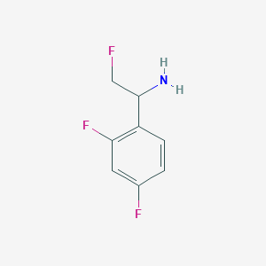 molecular formula C8H8F3N B13212350 1-(2,4-Difluorophenyl)-2-fluoroethan-1-amine 