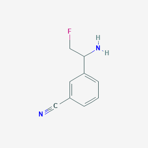 molecular formula C9H9FN2 B13212418 3-(1-Amino-2-fluoroethyl)benzonitrile 