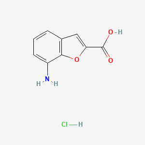 molecular formula C9H8ClNO3 B13212448 7-Amino-1-benzofuran-2-carboxylic acid hydrochloride 