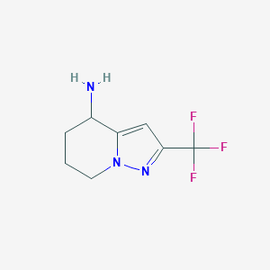 molecular formula C8H10F3N3 B13212459 2-(Trifluoromethyl)-4H,5H,6H,7H-pyrazolo[1,5-a]pyridin-4-amine 