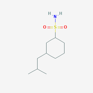 molecular formula C10H21NO2S B13212467 3-(2-Methylpropyl)cyclohexane-1-sulfonamide 