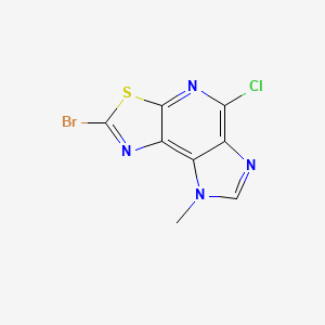molecular formula C8H4BrClN4S B1321247 2-Bromo-5-chloro-8-methyl-8H-imidazo-[4,5-d]thiazolo[5,4-b]pyridine CAS No. 805319-85-1