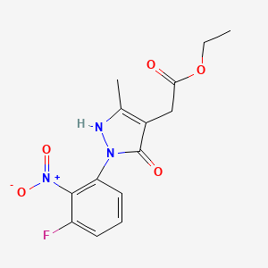 Ethyl 2-[2-(3-fluoro-2-nitrophenyl)-5-methyl-3-oxo-2,3-dihydro-1H-pyrazol-4-yl]acetate