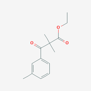 molecular formula C14H18O3 B13212494 Ethyl 2,2-dimethyl-3-oxo-3-(m-tolyl)propanoate 