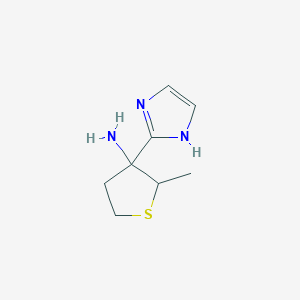 molecular formula C8H13N3S B13212563 3-(1H-Imidazol-2-yl)-2-methylthiolan-3-amine 