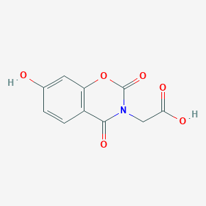 molecular formula C10H7NO6 B13212568 2-(7-Hydroxy-2,4-dioxo-3,4-dihydro-2H-1,3-benzoxazin-3-yl)acetic acid 