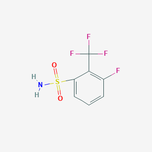 molecular formula C7H5F4NO2S B13212581 3-Fluoro-2-(trifluoromethyl)benzenesulfonamide 