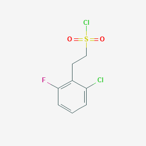 molecular formula C8H7Cl2FO2S B13212589 2-(2-Chloro-6-fluorophenyl)ethane-1-sulfonyl chloride 