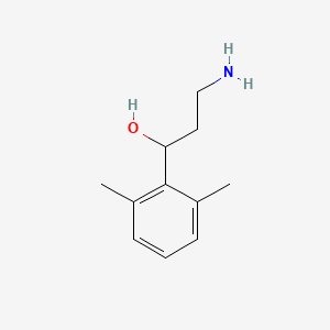 molecular formula C11H17NO B13212593 3-Amino-1-(2,6-dimethylphenyl)propan-1-OL 