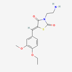 molecular formula C15H18N2O4S B13212600 3-(2-Aminoethyl)-5-[(4-ethoxy-3-methoxyphenyl)methylidene]-1,3-thiazolidine-2,4-dione 