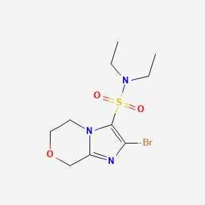 molecular formula C10H16BrN3O3S B13212611 2-Bromo-N,N-diethyl-5H,6H,8H-imidazo[2,1-c][1,4]oxazine-3-sulfonamide 