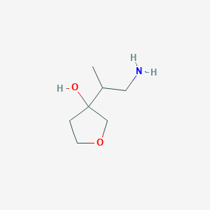 molecular formula C7H15NO2 B13212618 3-(1-Aminopropan-2-YL)oxolan-3-OL 