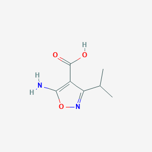 molecular formula C7H10N2O3 B13212625 5-Amino-3-(propan-2-YL)-1,2-oxazole-4-carboxylic acid 