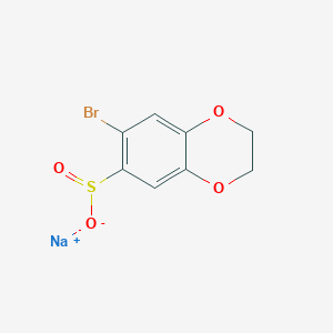 molecular formula C8H6BrNaO4S B13212634 Sodium 7-bromo-2,3-dihydro-1,4-benzodioxine-6-sulfinate 