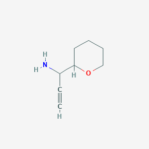 molecular formula C8H13NO B13212663 1-(Oxan-2-yl)prop-2-yn-1-amine 