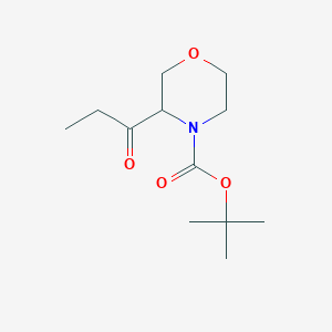 molecular formula C12H21NO4 B13212664 tert-Butyl 3-propanoylmorpholine-4-carboxylate 