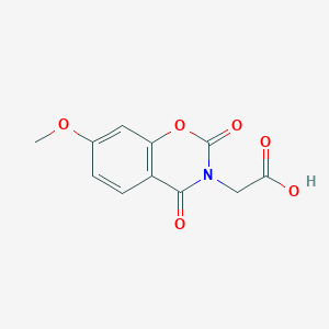 molecular formula C11H9NO6 B13212745 2-(7-Methoxy-2,4-dioxo-3,4-dihydro-2H-1,3-benzoxazin-3-yl)acetic acid 