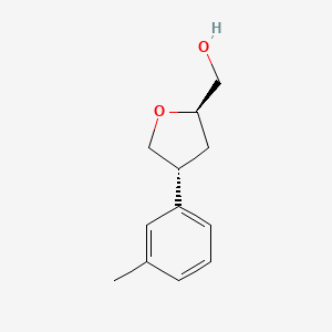 molecular formula C12H16O2 B13212801 [(2R,4R)-4-(3-Methylphenyl)oxolan-2-yl]methanol 