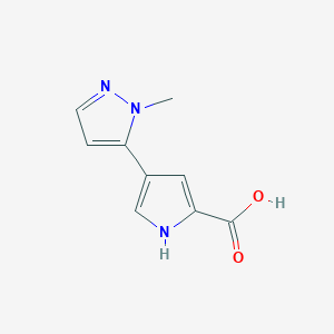 molecular formula C9H9N3O2 B13212850 4-(1-Methyl-1H-pyrazol-5-yl)-1H-pyrrole-2-carboxylic acid 