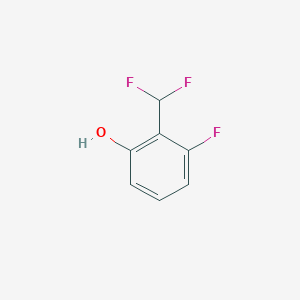 molecular formula C7H5F3O B13212899 2-(Difluoromethyl)-3-fluorophenol 