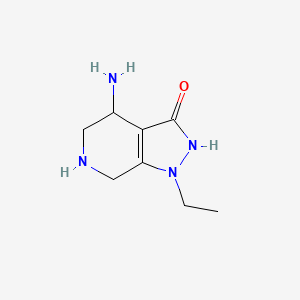 molecular formula C8H14N4O B13212925 4-Amino-1-ethyl-1H,4H,5H,6H,7H-pyrazolo[3,4-c]pyridin-3-ol 