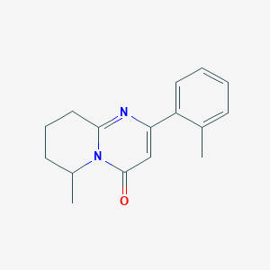 molecular formula C16H18N2O B13212936 6-Methyl-2-(2-methylphenyl)-4H,6H,7H,8H,9H-pyrido[1,2-a]pyrimidin-4-one 