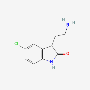 molecular formula C10H11ClN2O B13212937 3-(2-aminoethyl)-5-chloro-2,3-dihydro-1H-indol-2-one 